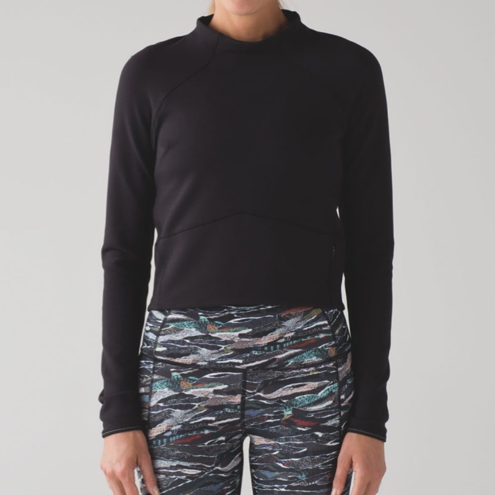 Lululemon Long Sleeve Black Cropped Shirt
